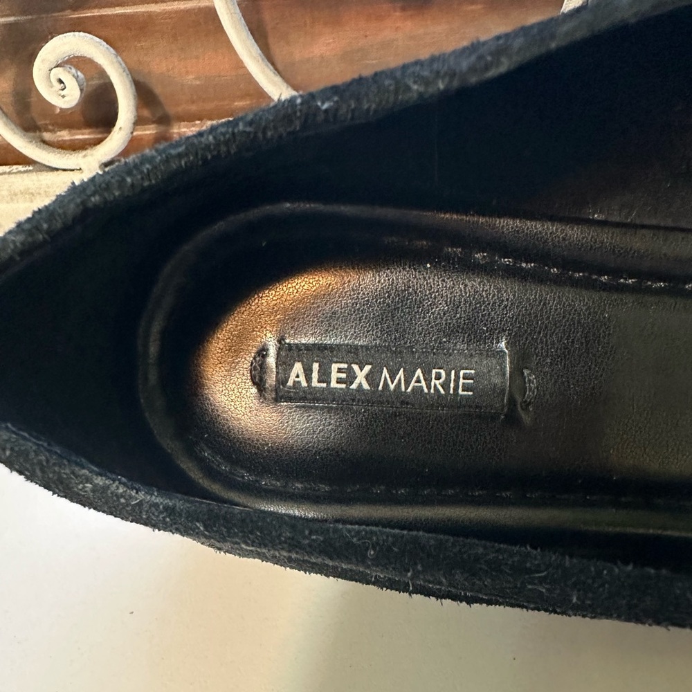 Alex Marie Elegant Black Velvet Loafers - Picture 2 of 11